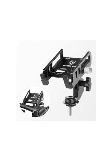 Wheel Up-bisiklet Telefon Tutucu Ayarlanabilir Alüminyum Alaşımlı Y29355-a Siyah