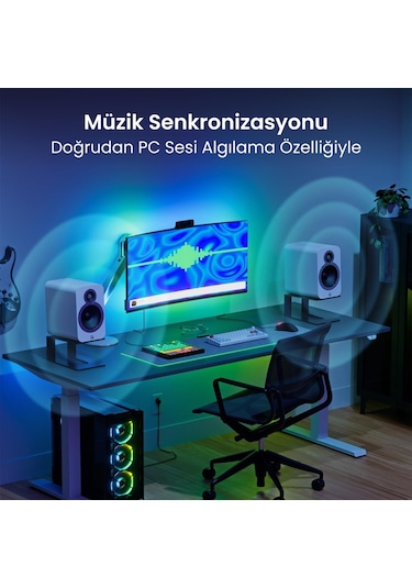 Nanoleaf 4d Monitör Arkası Akıllı Rgb Şerit Led, Usb Girişli 2.5m