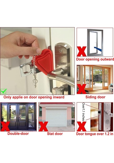 Ximistore9 Seyahat İçin 120db Alarmlı Kapı Durdurucu, 3 Hassasiyet Seviyesi, Abs+paslanmaz Çelik, Ce&rosh Onaylı Ev Güvenlik Seti