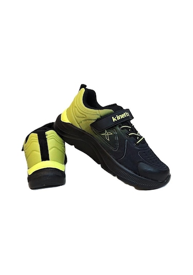 Kinetix Lennox Siyah-neon Sarı Cırtlı Erkek Çocuk Spor Ayakkabı Siyah-Sarı