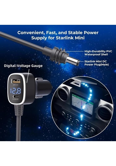 Motion003 1 Adet Tr-69q-3m 3m 10ft Starlink Mini Adaptörü Dc Güç Kablosu 12v-24v Su Geçirm