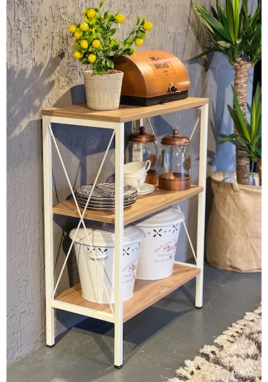 Stally Mutfak Rafı 3'lü Erzak Malzeme Dolabı Beyaz-atlantik Çam Beyaz-atlantik Çam