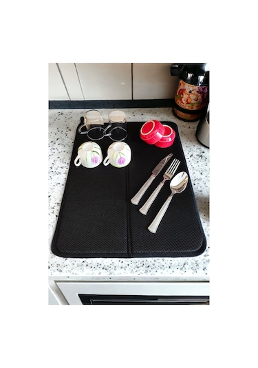 Bulaşık Kurutma Matı Kaymaz Taban Bulaşık Kurutma Örtüsü