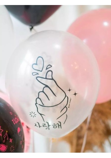 Riota K-pop Anime Balonları 30 Cm 15 Adet 203202502 PEMBE