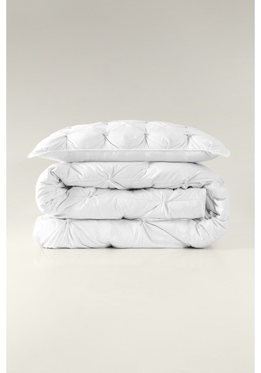 Varol El Yapımı Queen Kaz Tüyü Yorgan %90 Gıdık / %10 Sırt Tek Kişilik 155 215 Cm Beyaz