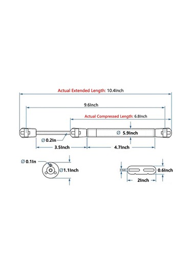 Moveevo 2 Adet 100n 22lb Siyah Pnömatik Yaylı Çubuk - 10 İnç Uzunlukta - Yatak Rafı/araç Kapısı İçin Destek Ve Açık Tutucu Gösterge