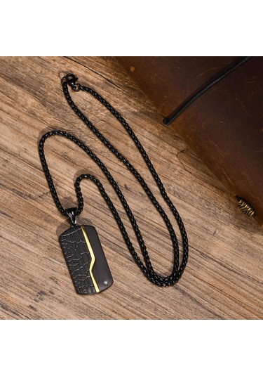 Gümüş Erkek Paslanmaz Çelik Köpek Künyesi Kolye Kare Kutu Zincir Zincir Kolye Gümüş/altın Siyah Renk 2mm60cm Gümüş