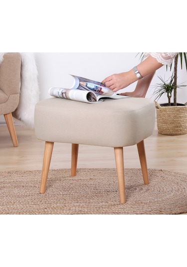 Lorencehome Parrot Puf - Krem / Lorence Home