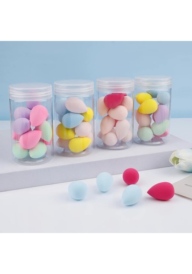 12 Adet Mini Güzellik Sünger Yumurta Su Damlası Küçük Makyaj Yumurta Tozu Puf Kuru Islak Black