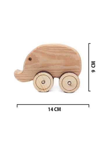 Ahşap Oyuncak Tekerlekli Araba Hayvan Model-5