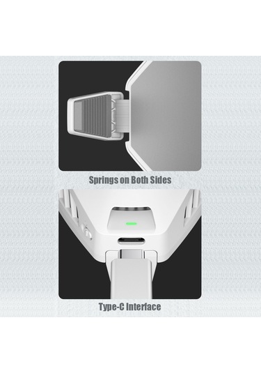 Reedark Xiaomi Black Shark Beyaz Telefon Soğutucu Klipsi - 67-88mm Uyumlu, 30db Düşük Gürültü, Type-c Arayüzlü Mini Radyatör