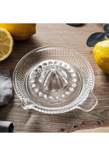 Novahub Exprimidor Limon Manuel Sıkacağı Portakal Meyve Suyu Sıkacağı Ev Tipi Taşınabilir Küçük Cam El Sıkacağı Mutfak Aksesuarları Şeffaf Şeffaf