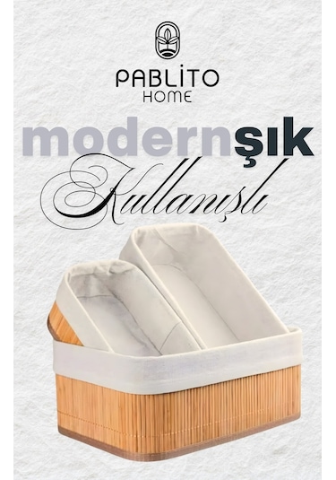 Pablıto Pbt-595 Bambu 3'lu Sepet Balon Açık Ahşap
