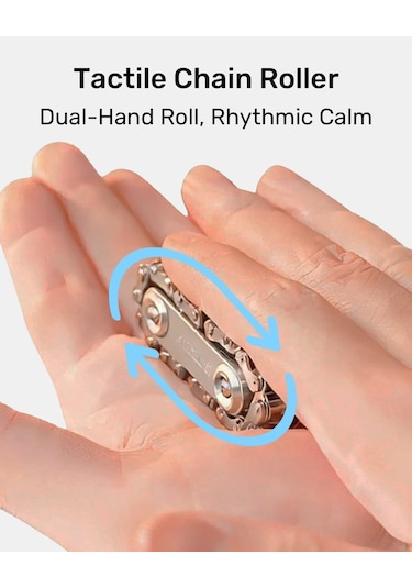 Edc Yeni Nesil Stres Çarkı: Zincir Mekanizmalı Tank Fidget Silver