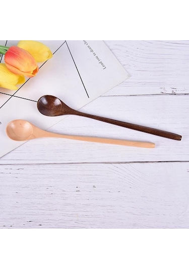 3 Tahta Kaşık Uzun Saplı Kaşık Çocuk Kaşığı Tahta Pirinç Çorbası Tatlı Kaşığı