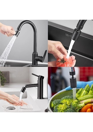 Sunup Sn-29318 Çift Hız Ayarlı Siyah Musluk Başlığı