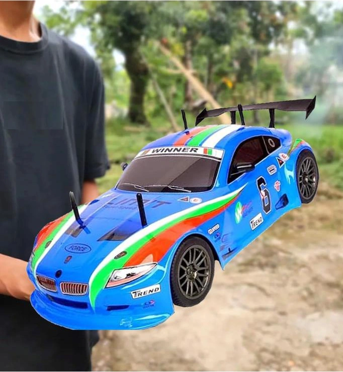 Şarjlı Kumandalı 1:10 Ölçek 25km/h Hıza Çıkabilen Oyuncak Rc Full Fonksiyon Drift Yarış Arabası Mavi Mavi