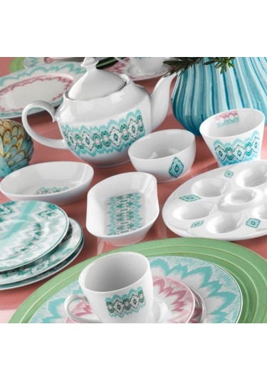 Kütahya Porselen Leonberg 41 Parça 10507 Desen Kahvaltı Takımı Çok Renkli