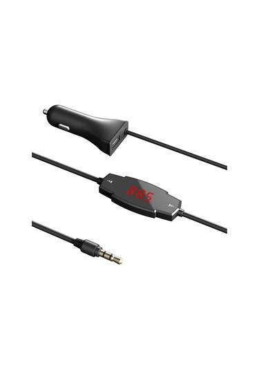 Lemestar Siyah Araç Fm Verici: 3.5mm Ses Bağlantısı, Ellerden Özgür Konuşma Ve 2.4a Usb Şarj Cihazı