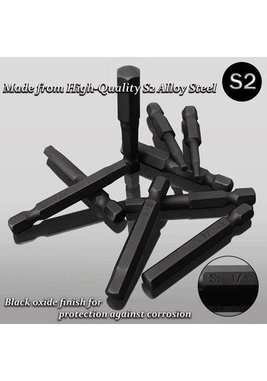 Mufunye 10 Parça Siyah Metrik İç Çokgen Uç Seti - 1/4" Manyetik Kolu, S2 Çelikten Yapılmış, Ev Ve Günlük Kullanım İçin Dayanıklı Tornavida Uçları