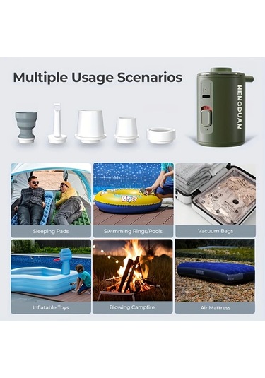 Fochsia Sadece 67g Yeşil Hengtun Nano Pompa 3.5kpa Taşınabilir Elektrikli Şişirme Aleti Hızlı Şişirme