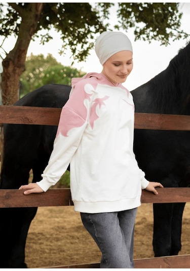 Mayovera Sweatshirt Kovboy Pembe Ekru