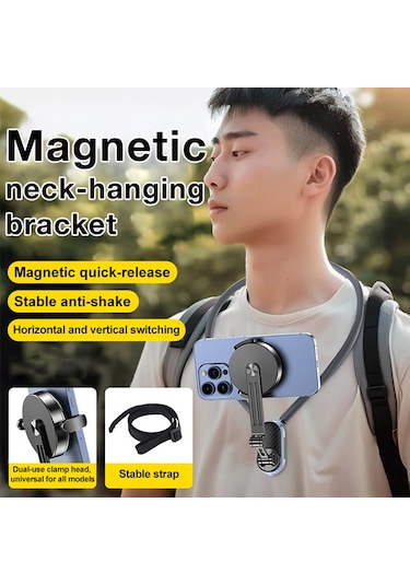 Honmex Magneetik Boyun Tutucu Telefon Stantı - Pov Video Çekimi İçin - İphone 15/14/13/12 Uyumlu - Esnek Ve Konforlu Tasarım