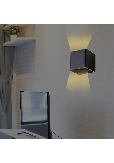 Suntek Duvar Lambası Yukarı Aşağı Işıklar Alüminyum Siyah Siyah