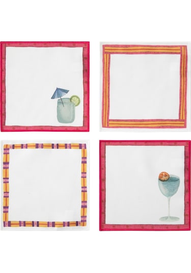 Mudo Home Fresh Fruıt 4'lü Kokteyl Peçete 15x15 Çok Renkli