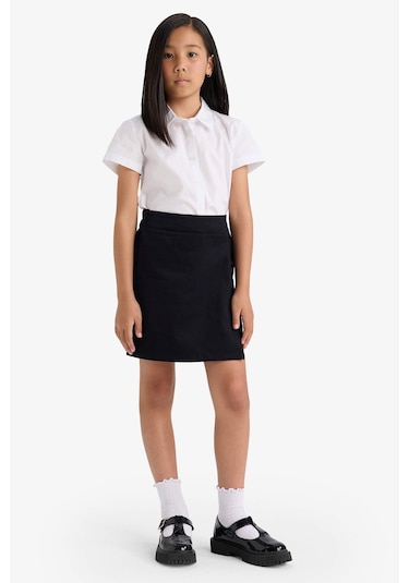 Defacto Kız Çocuk Okula Dönüş Gabardin Etek F1434a825aubk81 Siyah