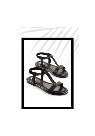 Parlak Siyah Kadın Sandalet K05156080536 Siyah