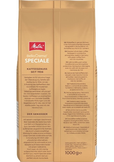 Melitta Bellacrema Speciale Çekirdek Kahve 1 KG