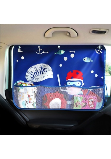 Tenfowee Bebek Arabası İçin Pratik Emniyetli Ve Kolay Kullanımlı Fileli Girafil Desenli Güneşlik Perde