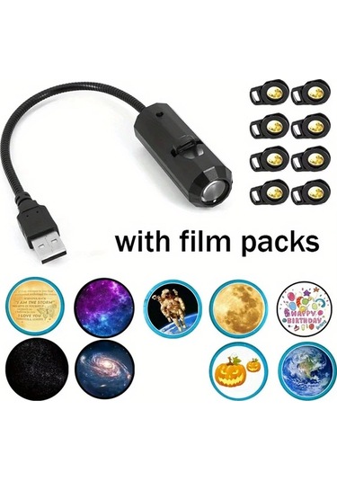 Willowhaven 8-usb Plug 1 4 8 Adet Usb Ay Dünya Projeksiyon Işık Araba Ev Dekor Kamp Parti