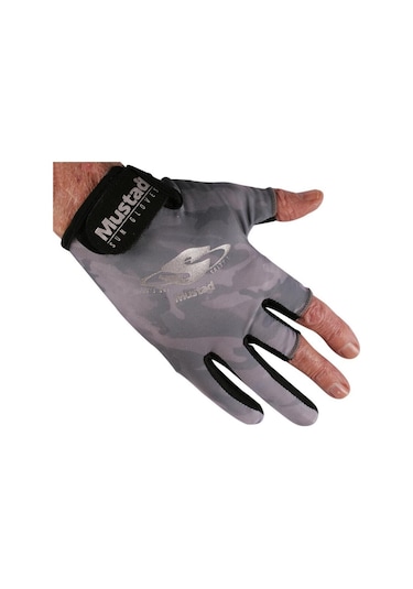 Mustad L Beden Sun Gloves Uv Korumalı Balıkçı Eldiveni Çok Renkli