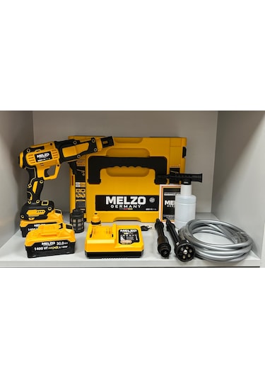 Melzo Germany MLZZ78979876 1400VF Şarjlı Araç Yıkama Makinesi Sarı/Siyah