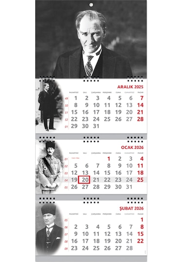 2026 Atatürk Gemici Takvimi Denizci Duvar Takvimi 33 x 77.5 CM