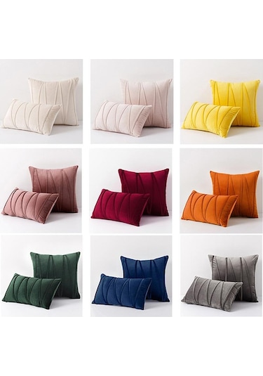 Koyu Pembe Yenı 18 "20" Kadife Düz Yumuşak Minder Örtüsü Atmak Yastık Kılıfı Kanepe Ev Dekor 50x50cm