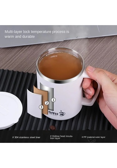 Süt Kahve Fincanı Paslanmaz Çelik Çift Duvar Isı Yalıtımlı Su Bardak Ve Kupalar Dark Green 480ml Koyu Yeşil