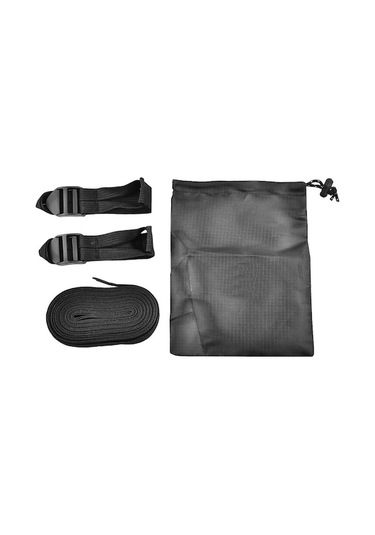 6 Metre Uzunlukta Kamp Çadırı Kayışı - Siyah Polyester, Taşıma Çantası Dahil Siyah Siyah