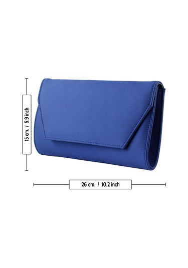 Erkan Saçmacı Lacivert Saten Zincir Askılı Manyetik Kapaklı İç Cepli Zarif Abiye El Çantası Lacivert