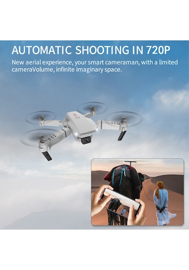 Hombey E88 Çift Kanatlı Uçak, Katlanabilir 720p Kamera, İz Uçuşu, 3d Çevirme, El İşareti Fotoğraf, Siyah, Depolama Çantası İçeren Paket