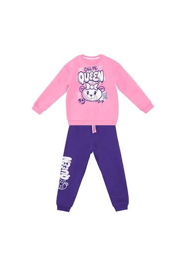 Denokids Queen Bear Kız Çocuk Eşofman Takım Çok Renkli