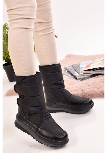 Modaonn Unisex Kar Botu İçi Termal Kürklü Cırtlı Kaymaz Taban Bot 001