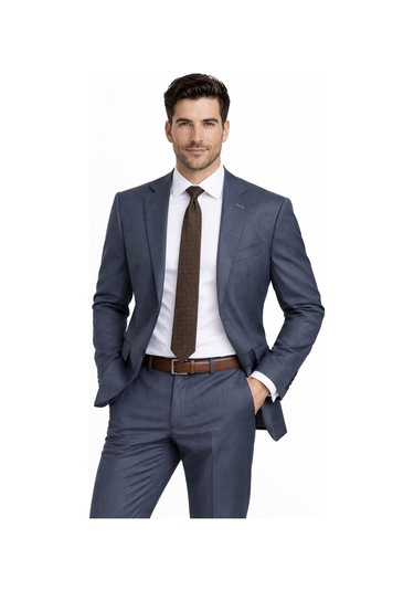 Suitmen Erkek Armürlü 4 Drop Çift Yırtmaçlı Takım Elbise Bgl-st05330 İndigo