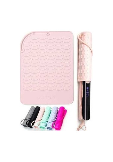 Düz Demir Silikonlu Yastık Seyahat Çantası - Isıya Dayanıklı Paspas, Saç Aletleri Kılıfı 9x6,5