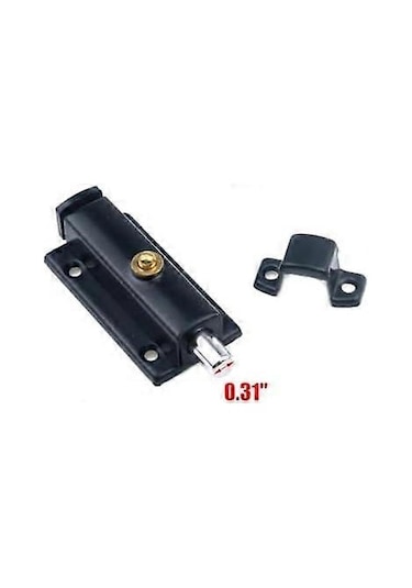 Yaylı Mandal Pimi Paslanmaz Çelik Güvenlik Kapı Sürgüsü Mandalı Siyah Sürgülü Kilit Vidalı Namlu Cıvatası 2'li Paket