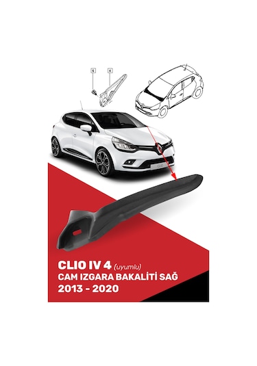 Cnd Clio Iv 4 Uyumlu Cam Izgara Bakaliti Sağ, 668628650r