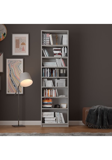 Asra Trend %100 Mdflam Kül Gri Kitaplık K 03