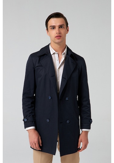 Ds Damat Regular Fit Lacivert Düz Pardösü - Trençkot 2hcp835260360 Lacivert